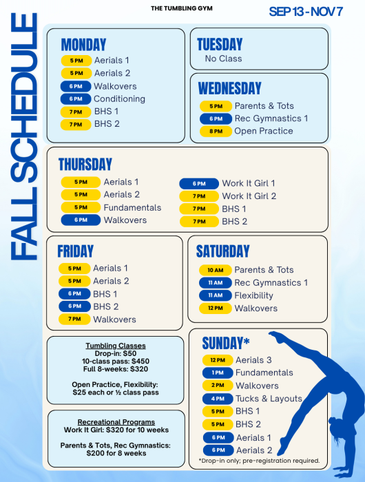 Fall Schedule 2026